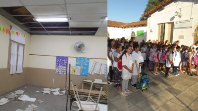 Se cayó el techo de la escuela N°24: ¿Qué respondieron las autoridades?