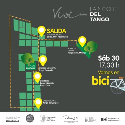 Bicicletas y tango en Bahía Blanca