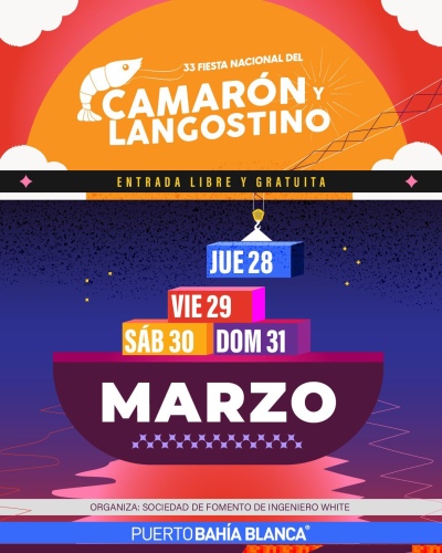 Se viene la 33° edición de la Fiesta Nacional del Camarón y Langostino