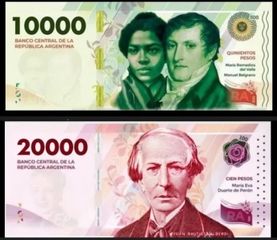 El Banco Central acelera la llegada de los billetes de $10.000 y $20.0000