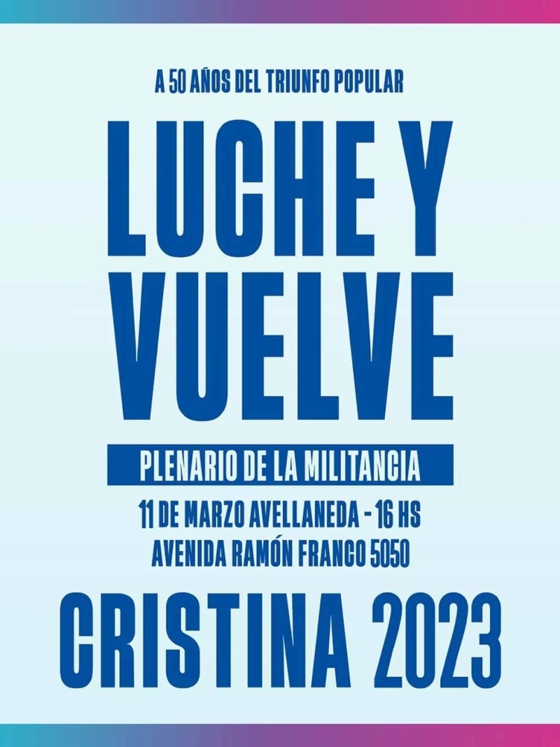 Se realizará un plenario para ”romper la proscripción” contra Cristina Fernández