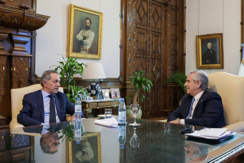 Unión por la Patria: Scioli se reunió con Alberto Fernández en la Rosada