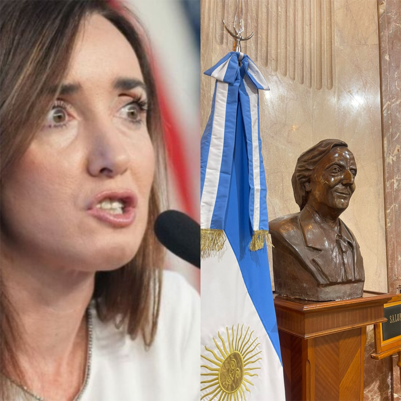 Están en lo importante: Villarruel retiró un busto de Néstor Kirchner